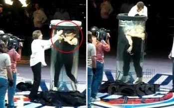 OMG! Magician’s water torture cell goes horribly wrong in front of 17,000 fans