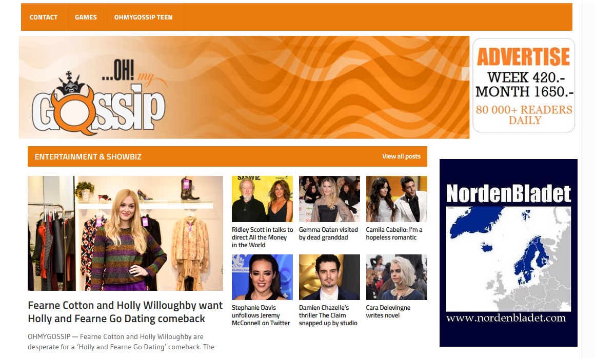 Ohmygossip.com front page